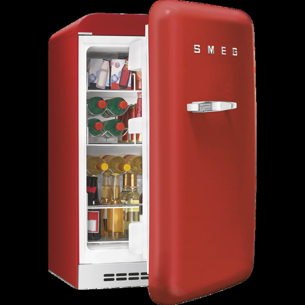 创意打开的红色冰箱免抠png透明图层素材