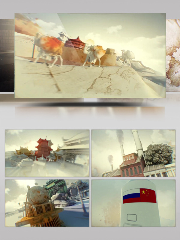 丝绸瓷路一路一带3D中国风动画展示
