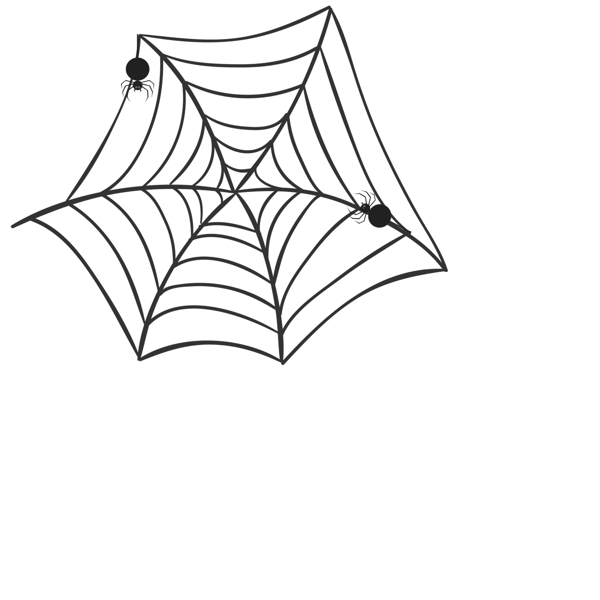 卡通黑色蜘蛛网元素