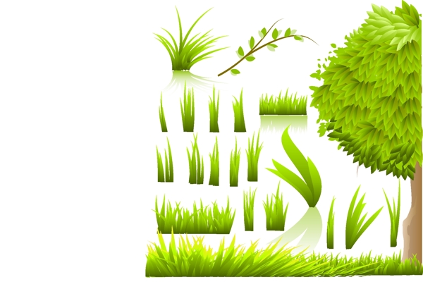 绿色环保植物矢量图