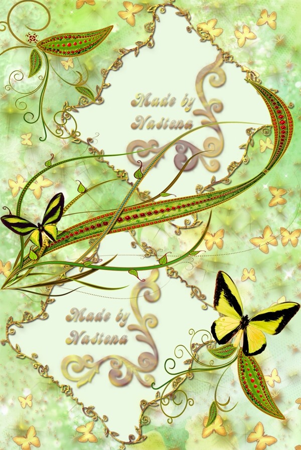 蝴蝶花纹相框图片