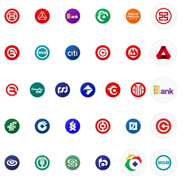 银行icon图标分层