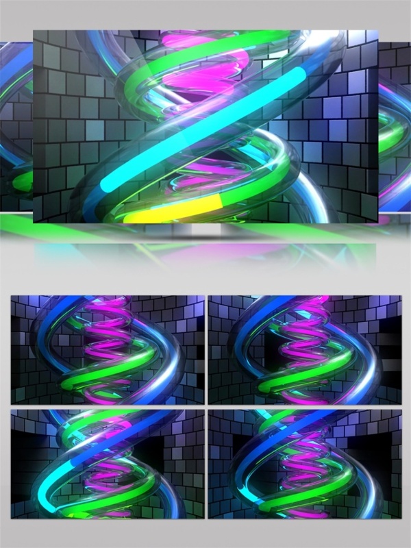 彩色dna螺旋结构视频素材