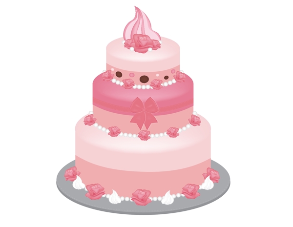 卡通粉色蛋糕元素