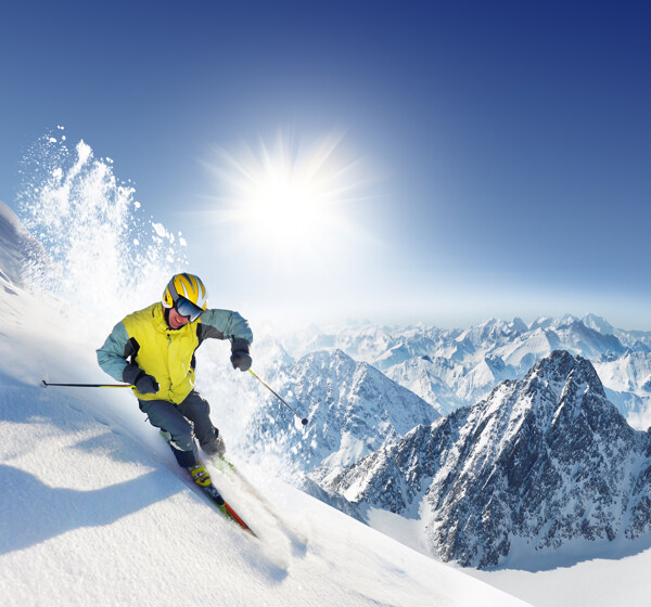 雪地滑雪的男人图片