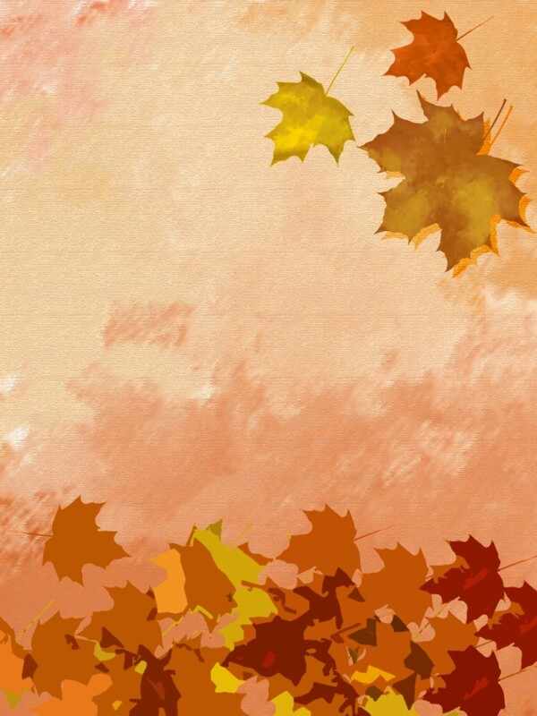 秋季水彩风枫叶背景
