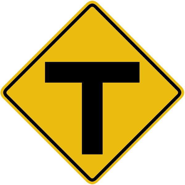 外国交通图标丁字路口图标