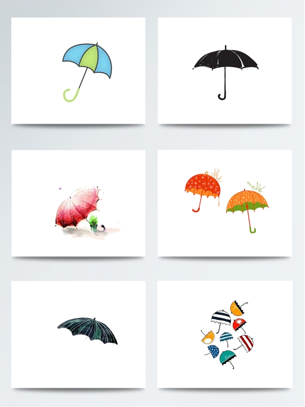 时尚彩色手绘雨伞