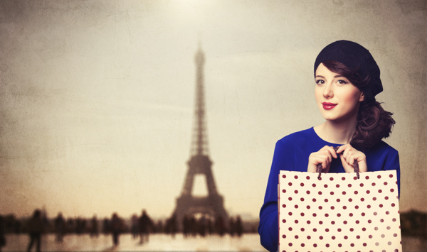 巴黎购物美女图片