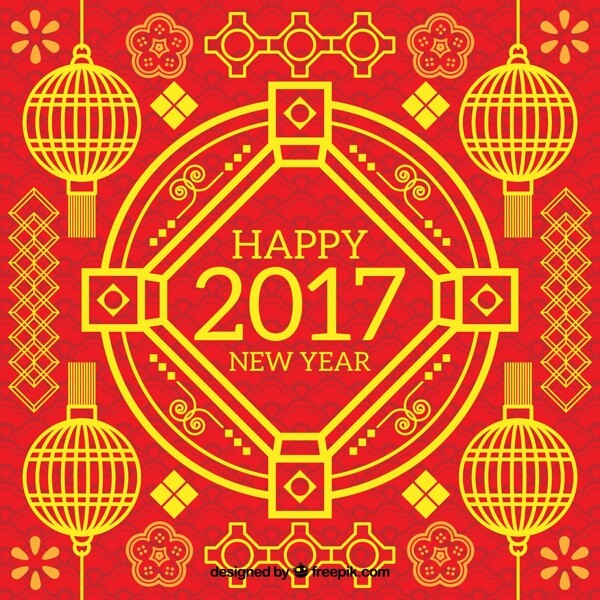 2017鸡年黄金矢量素材