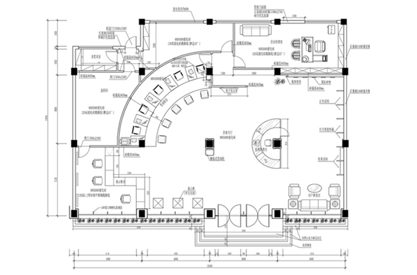 CAD电信营业厅平面功能规划