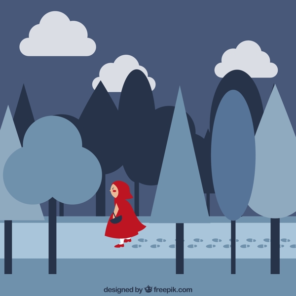 行走在森林里的小红帽