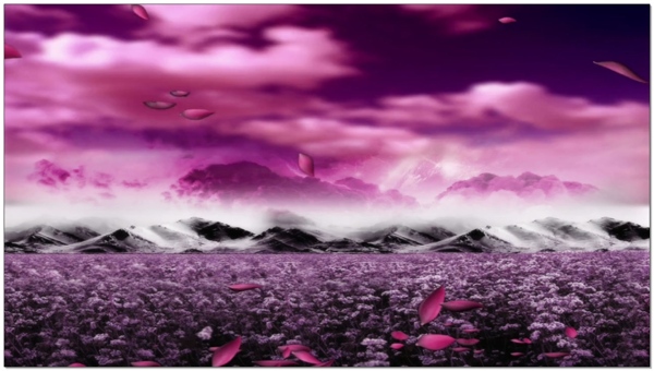 紫色云朵风景背景素材