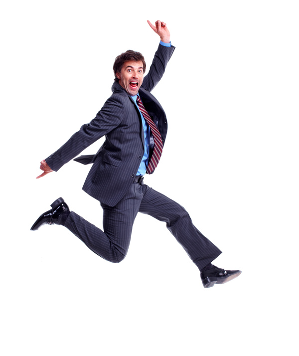 奔跑跳跃的商务男士图片