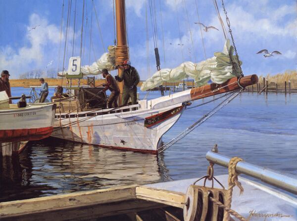 油画帆船