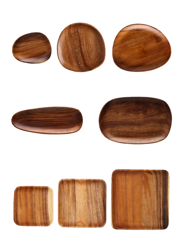 木器木盘俯视造型手工制作美食盘子