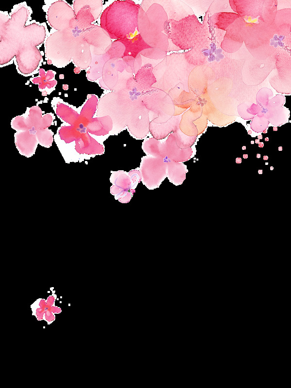 粉色樱花飞舞免抠图