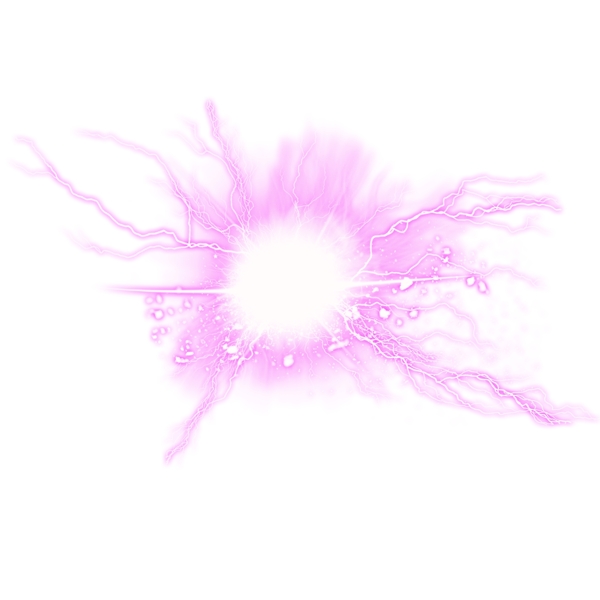紫色光圈闪电元素