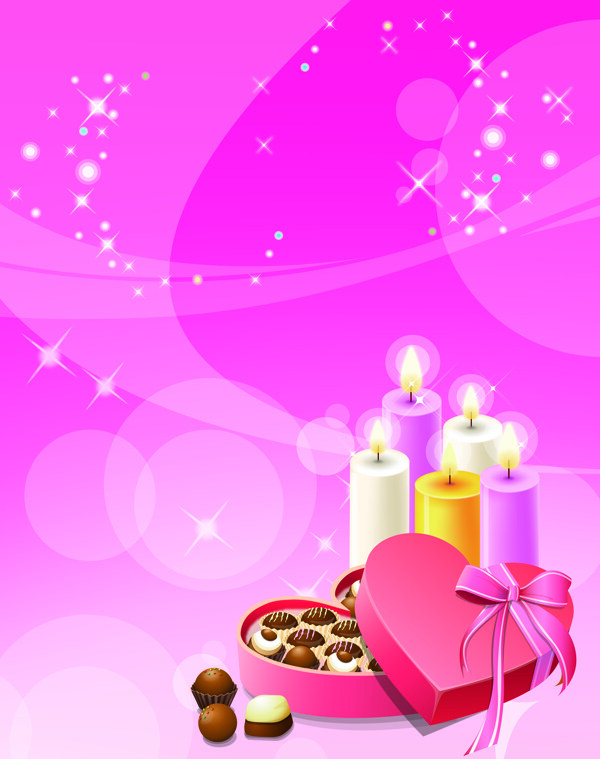 蜡烛巧克力粉色梦幻移门图片