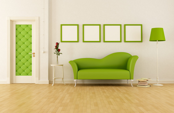 绿色客厅设计效果图图片