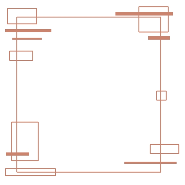 中国风手绘边框棕色元素