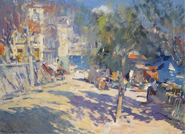 ConstantinKorovinViewoftheSouthofFrance.jpeg画家风景画静物油画建筑油画装饰画