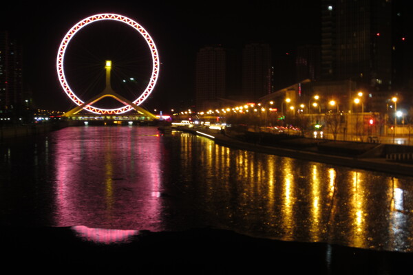 天津海河夜景