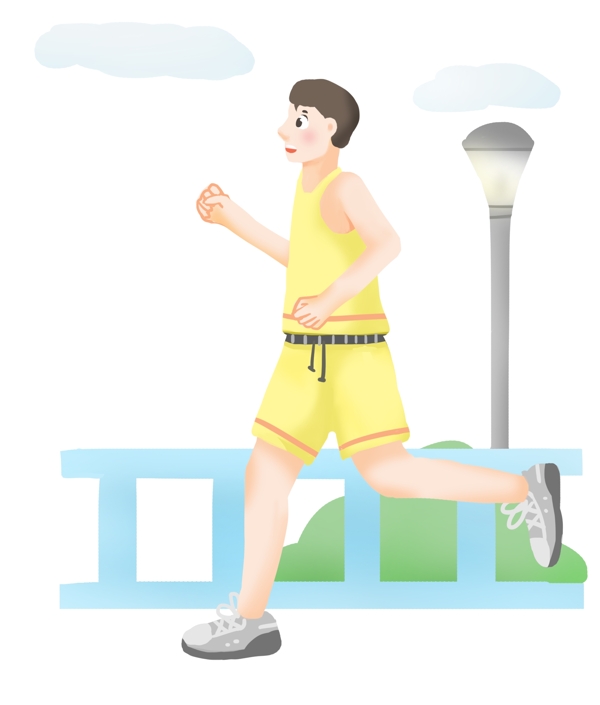 跑步健身运动插画