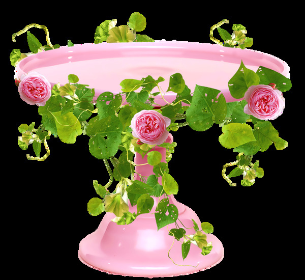 粉色的花卉透明装饰素材