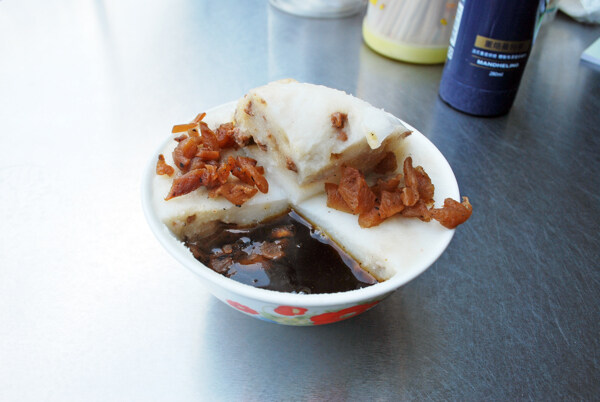台灣小吃素食碗稞米粿醬汁菜圃图片