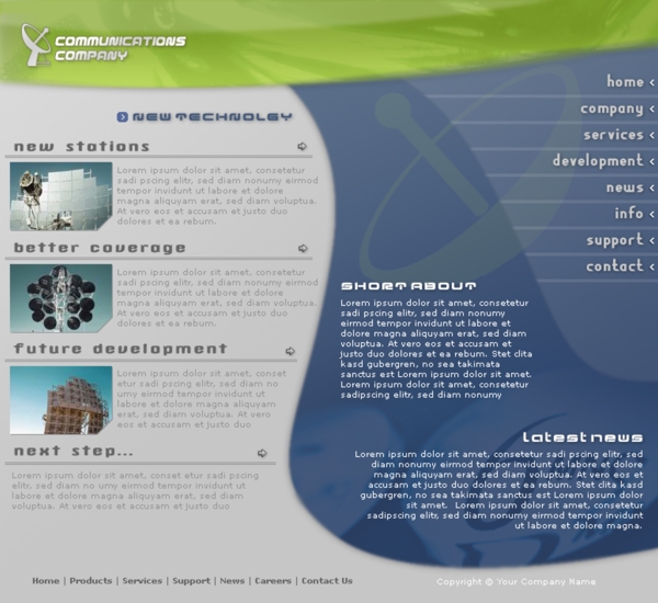 卫星接收器企业网页模板
