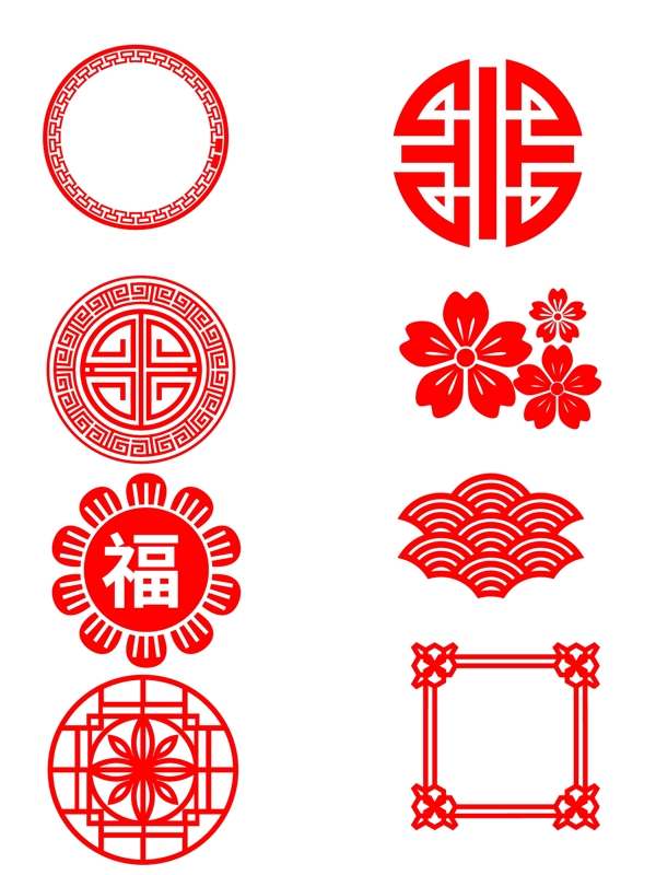 中国传统元素祥纹免扣