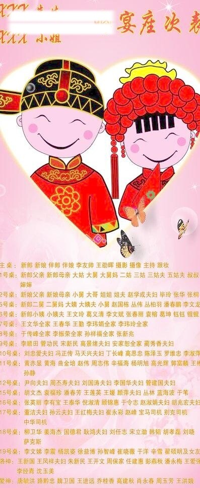 婚庆座次表图片