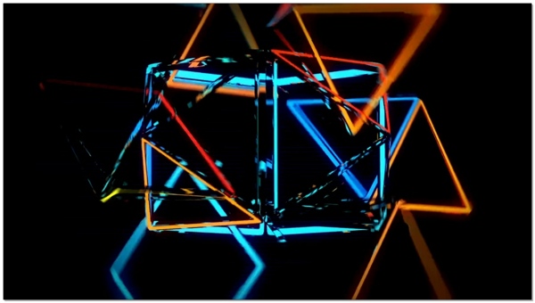 几何变换彩色光线视频素材