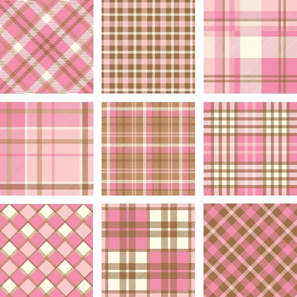 粉色格子布料图案图片