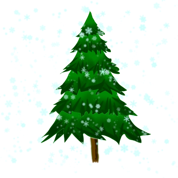 原创圣诞节平安树圣诞树雪花元素