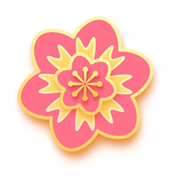 粉色水彩花卉PNG素材