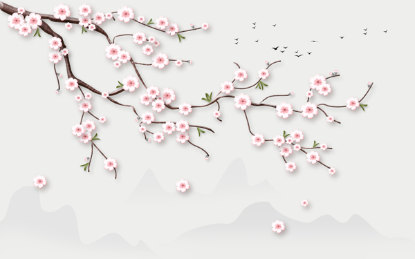 梅花植物花鸟中国风中式传统装饰