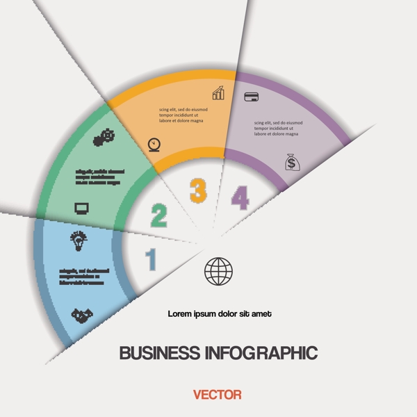 商务半圆金融矢量素材