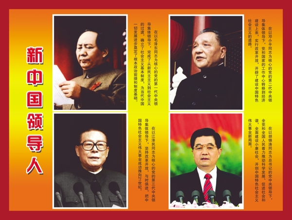 中国领导人展板图片