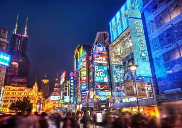 上海南京街夜景图片