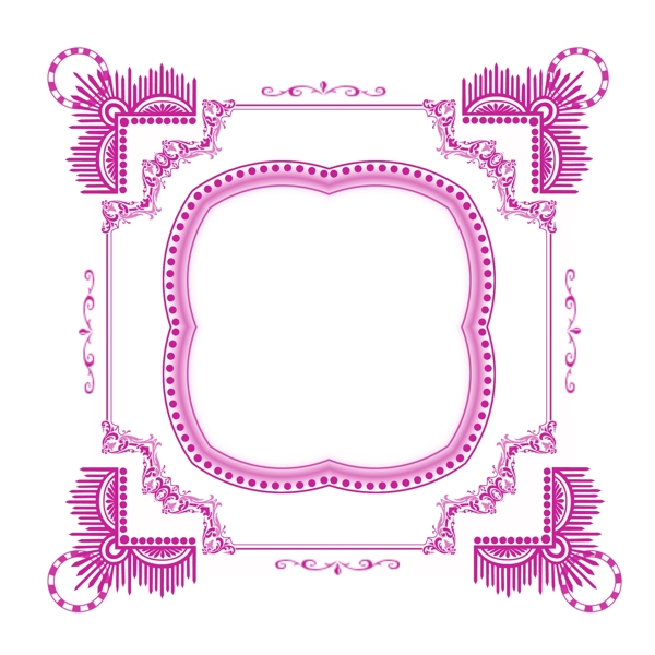 紫色花纹花边圆形装饰