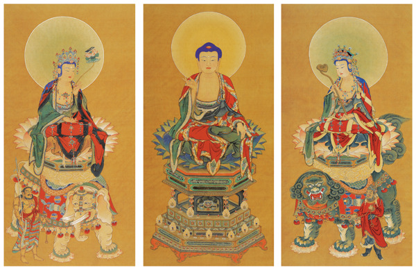 释迦佛三圣像图片