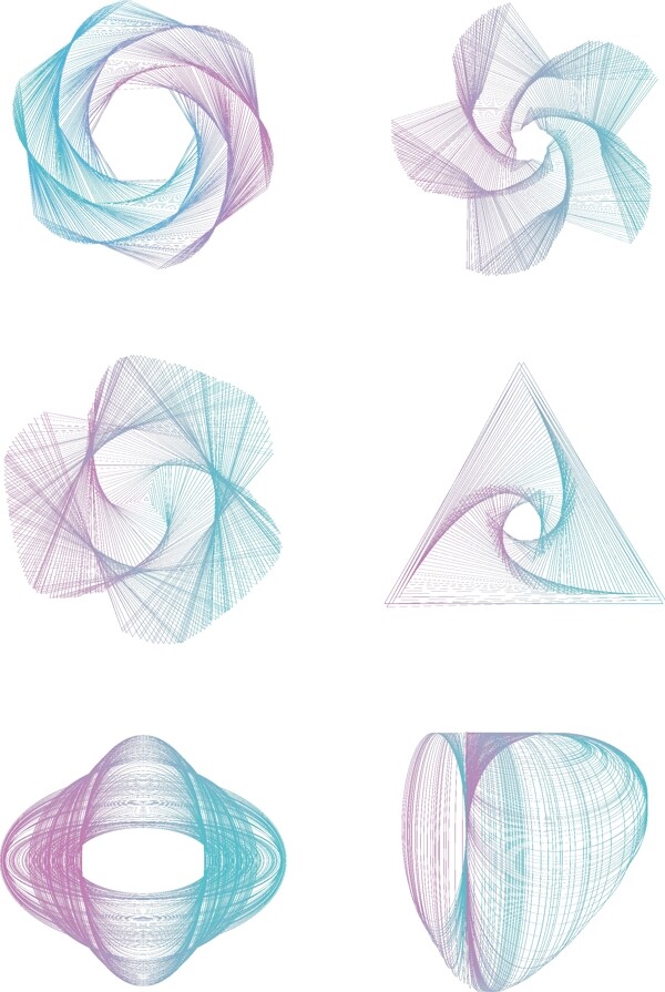 渐变科技几何图形线条可商用元素