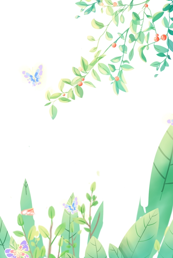 蝴蝶植物装饰边框