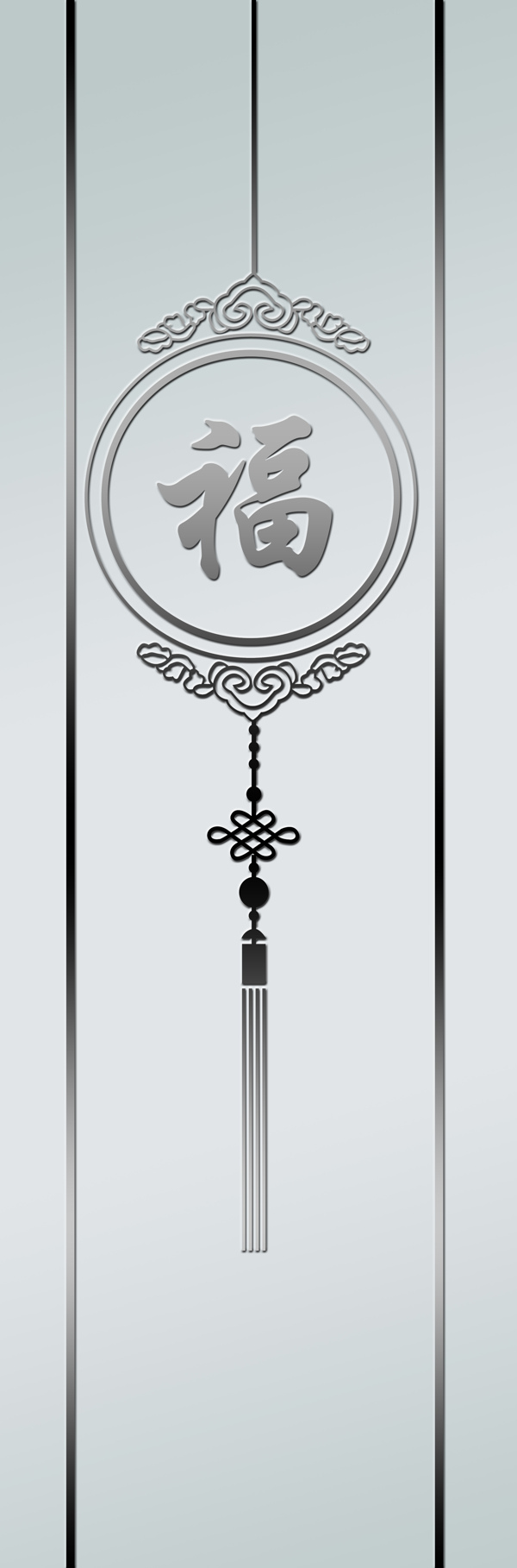 玄关中国结福字形象墙图片