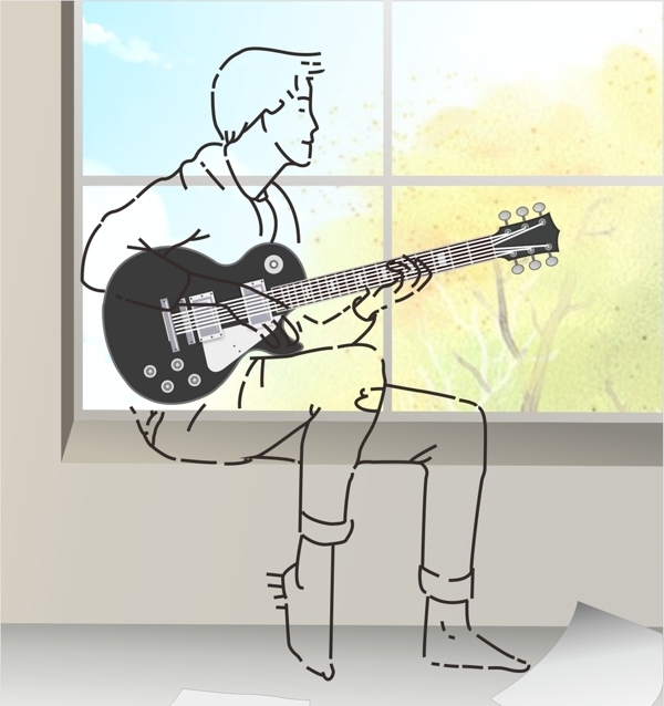 窗台吉他