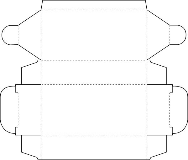 条形方正包装盒结构图