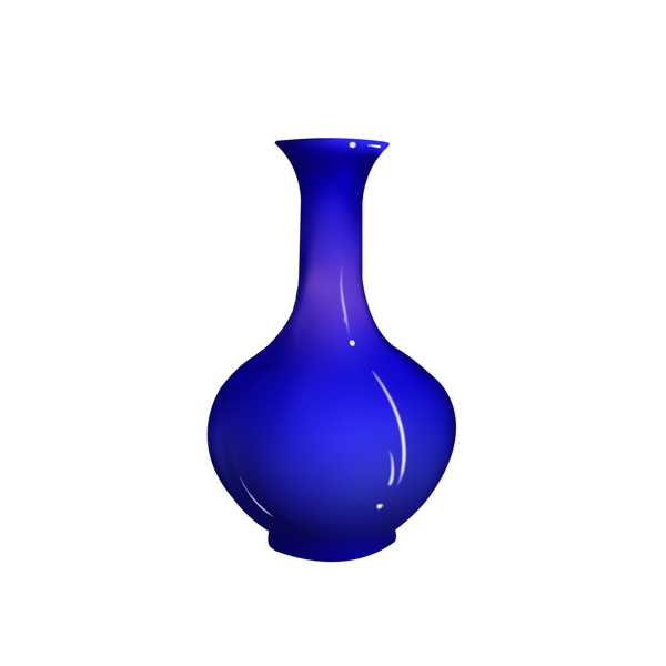 漂亮的蓝色瓷瓶插画