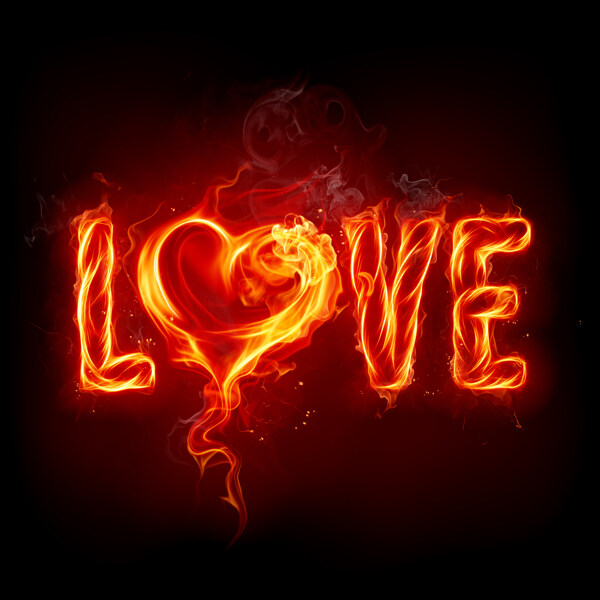 love火焰字体图片